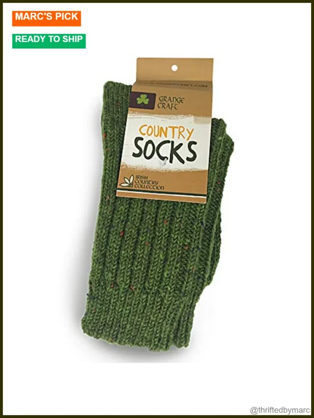 100% Irish Wool Crew Socks for Women and Men, Heavyweight